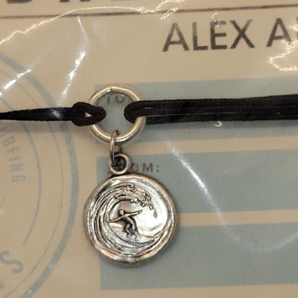 Alex and Ani bracelet Surfing Pull Cord Rafaelian Silver - Picture 1 of 4